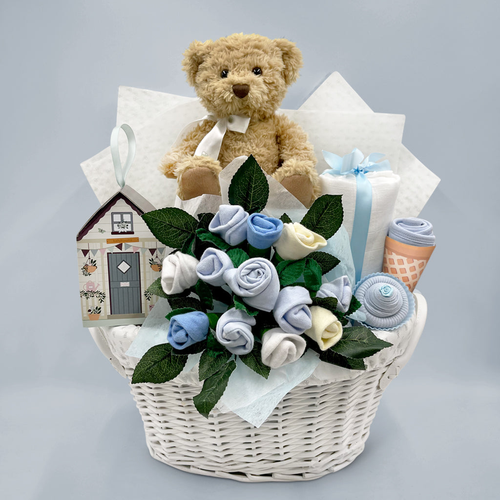 Bertie’s New Baby Boy Gift Basket - Main Image