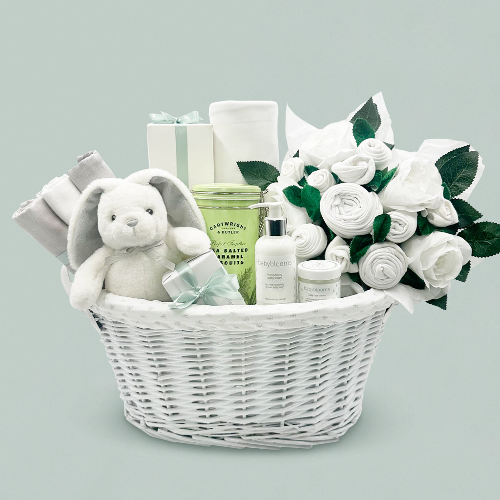 New Parents and Baby Luxury Hamper, Neutral Gift Basket – Babyblooms