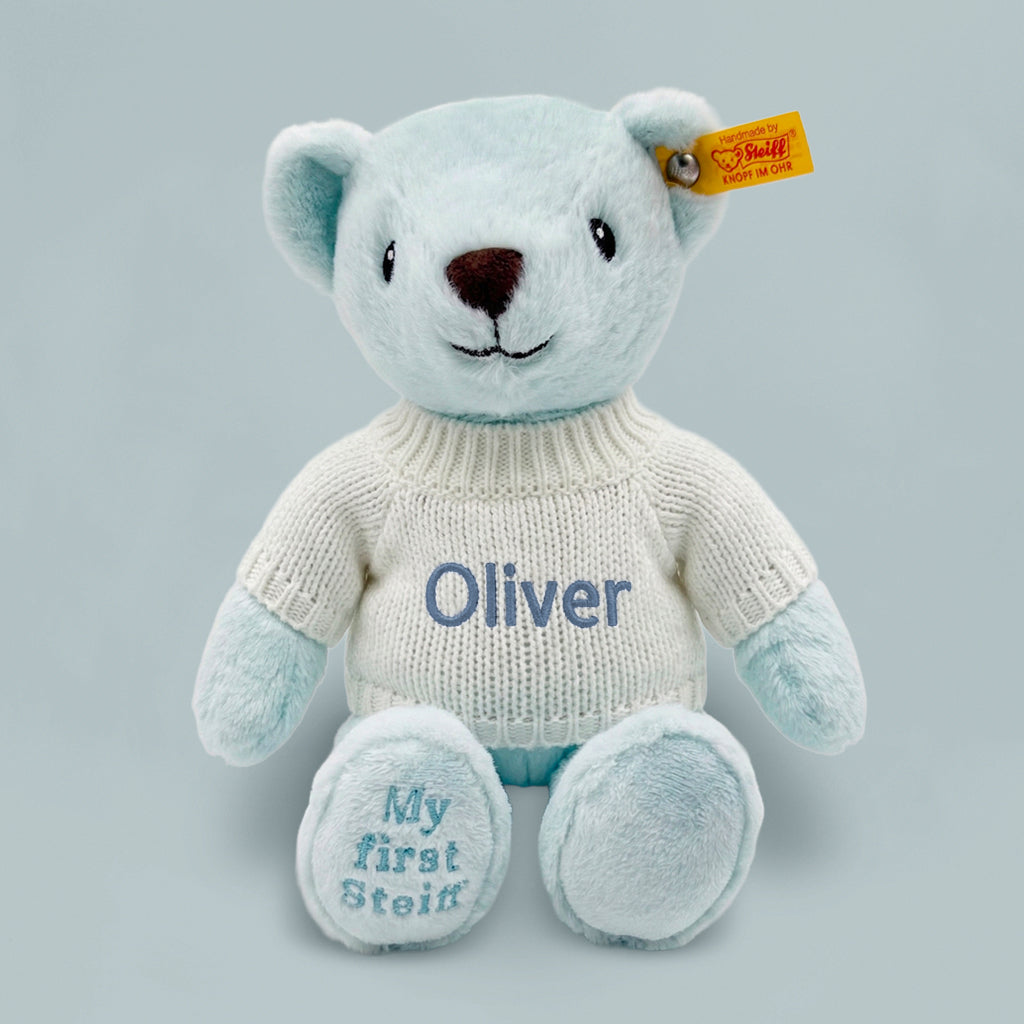 Personalised My First Steiff Bear, Blue | Steiff | Babyblooms