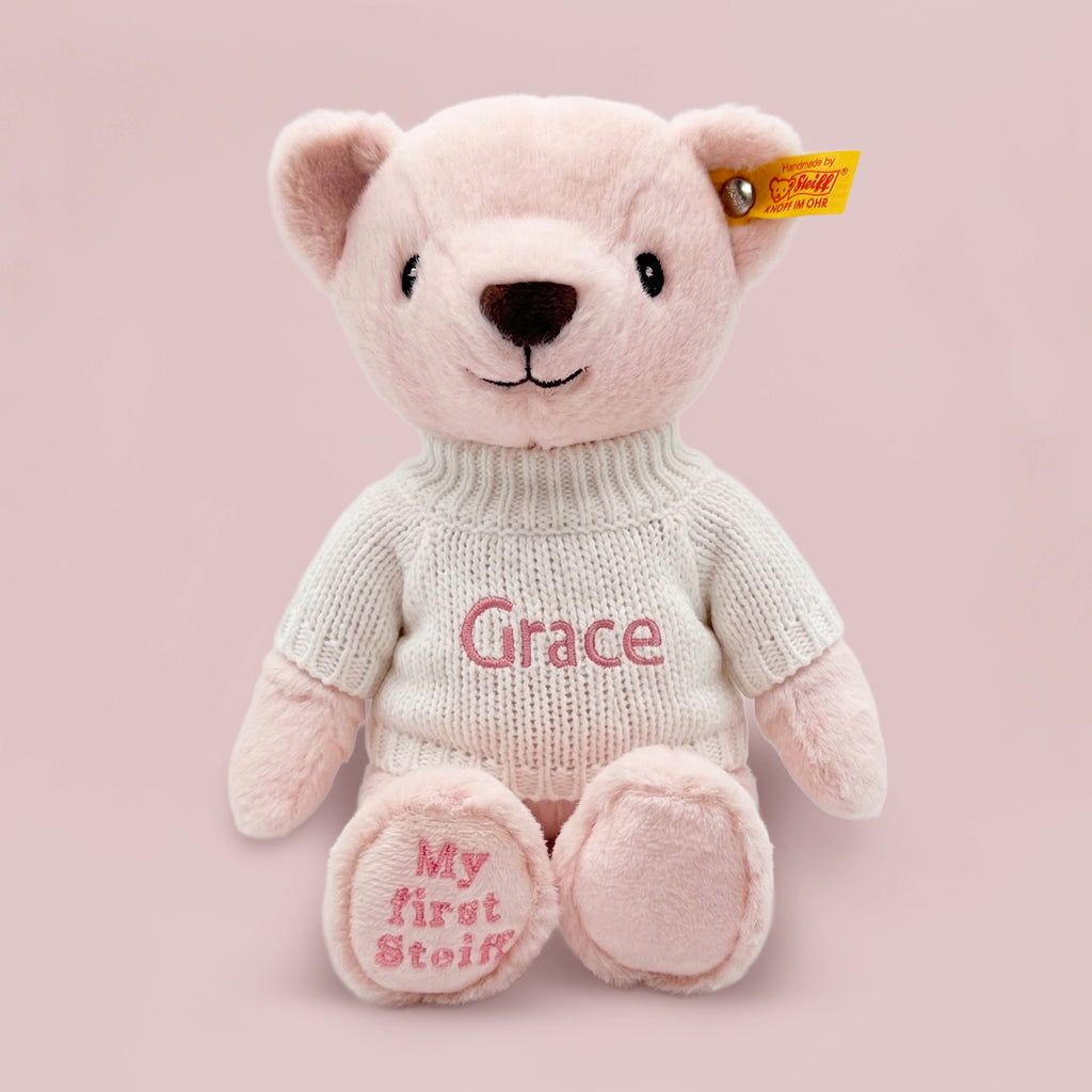 Personalised My First Steiff Bear, Pink | Steiff | Babyblooms