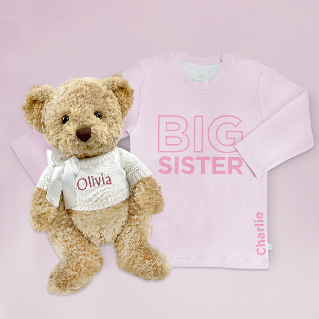 Big Sister T-Shirt with Personalised Bear Personalised Bear