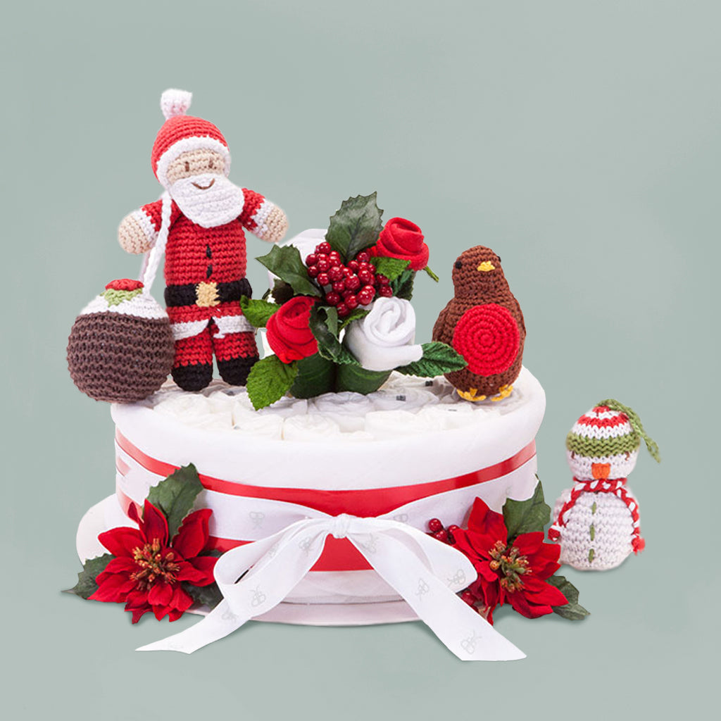 Christmas Nappy Cake Baby Clothing Cakes Diaper Cakes – Babyblooms