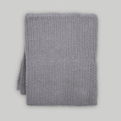 Cellular Cotton Baby Blanket , Grey