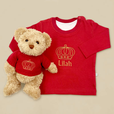 Personalised King Charles III Coronation Teddy Bear and T-Shirt