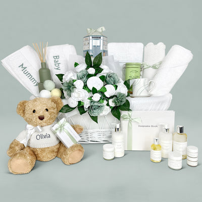 Luxury Personalised Baby Hamper With Moses Basket