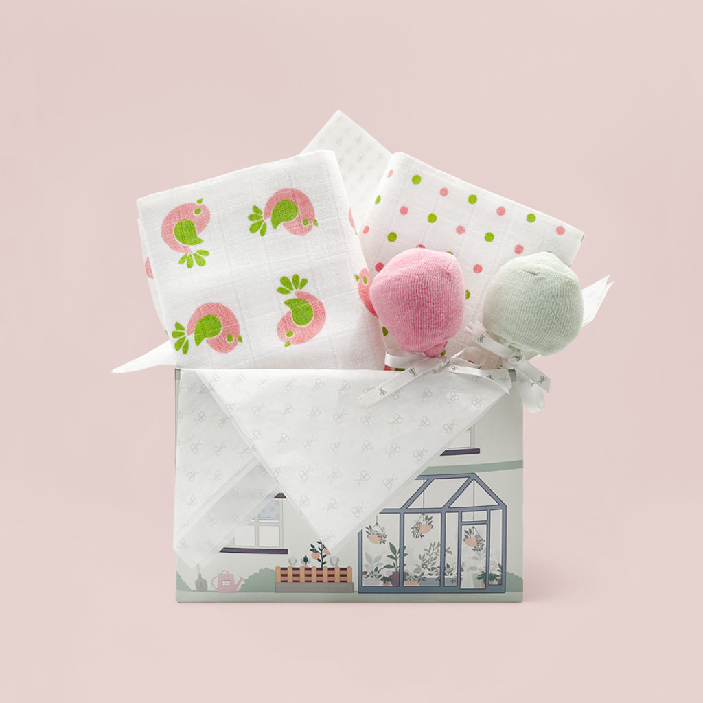 Swaddles and Socks Baby Gift Set Pink New Baby Gifts Babyblooms