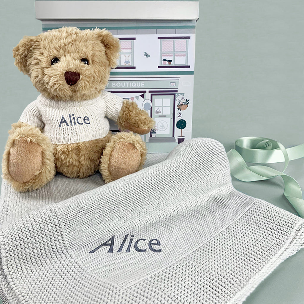 New In Bertie & Me Knitted Beige Blanket