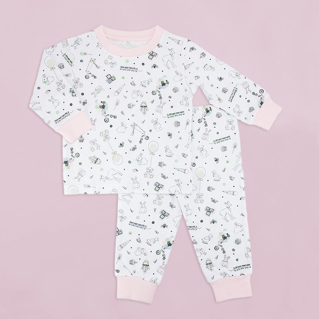 Baby Cotton Pyjamas 18-24 months, Pink - Main Image