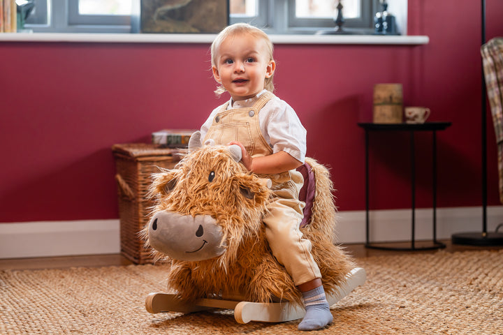 Little Bird Told Me Hubert Rocking Highland Cow 