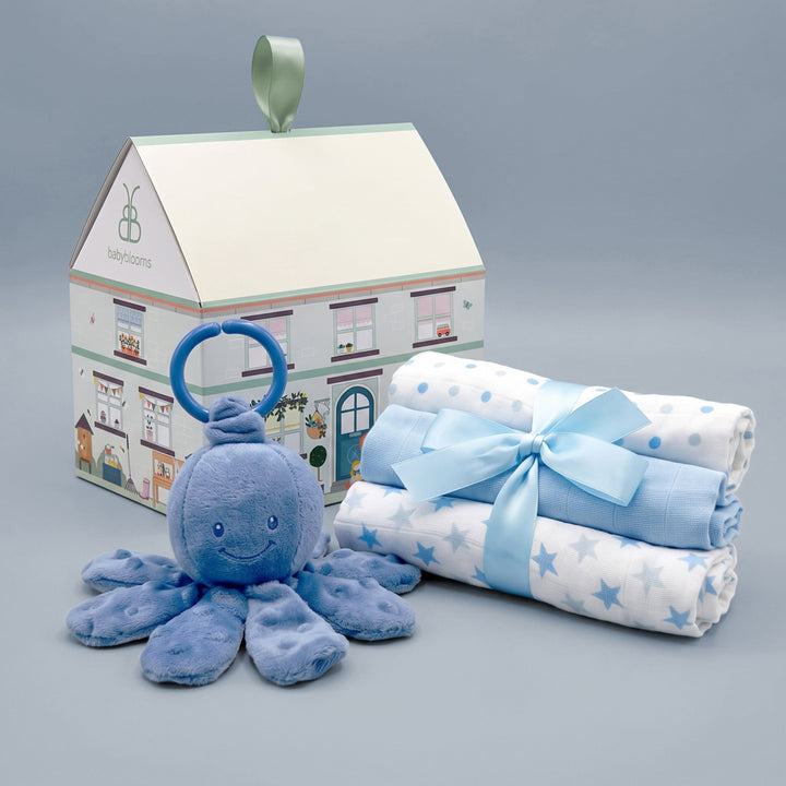 Nattou Vibrating Octopus New Baby Gift Set, Dark Blue