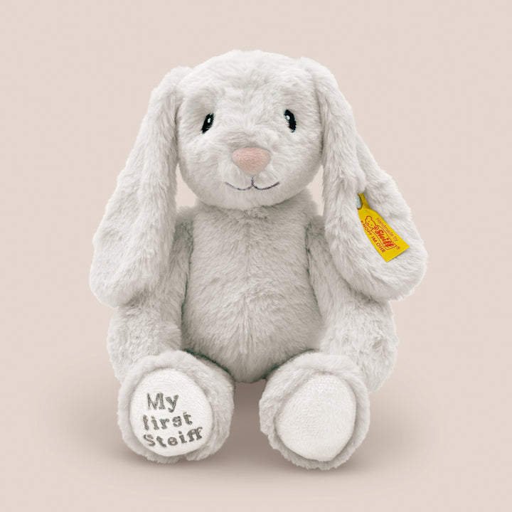 My First Steiff Hoppie Bunny Soft Toy, Grey