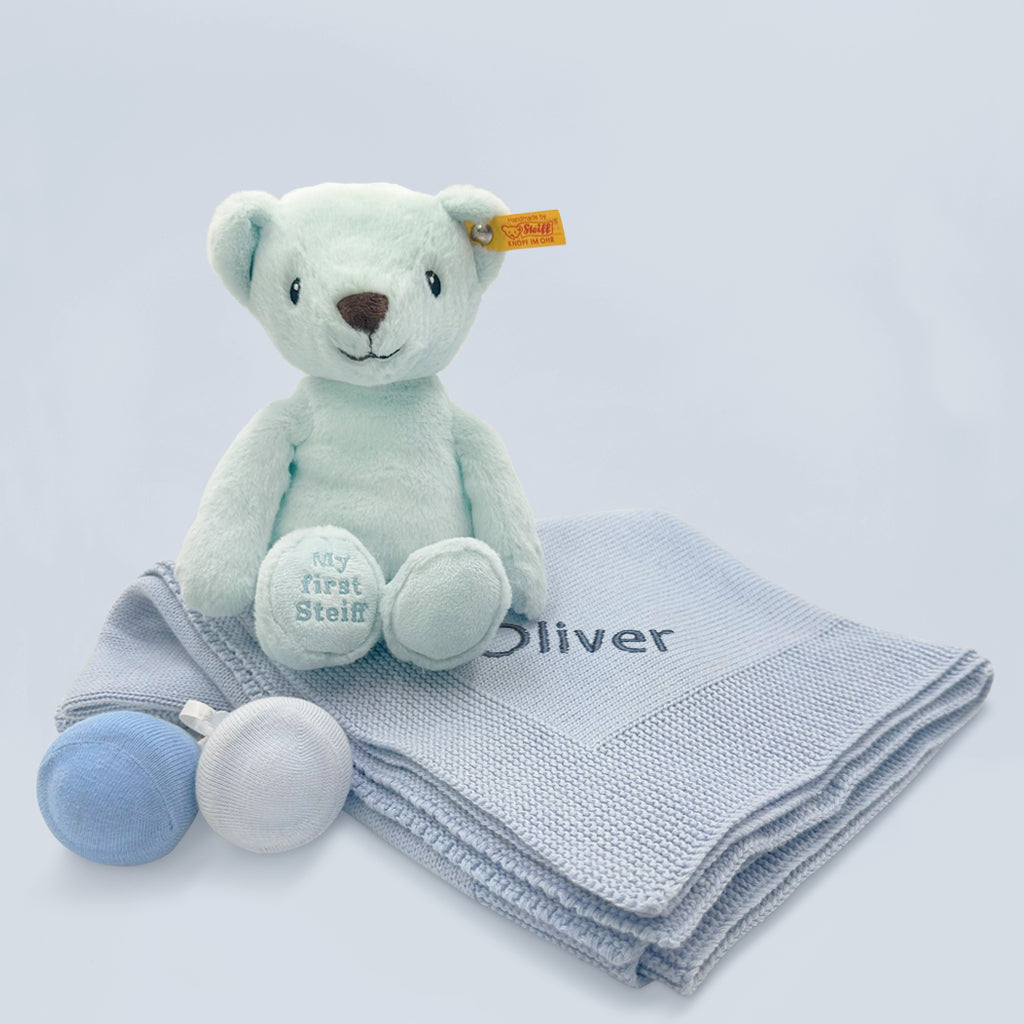 Personalised My First Steiff Socks and Blanket New Baby Gift
