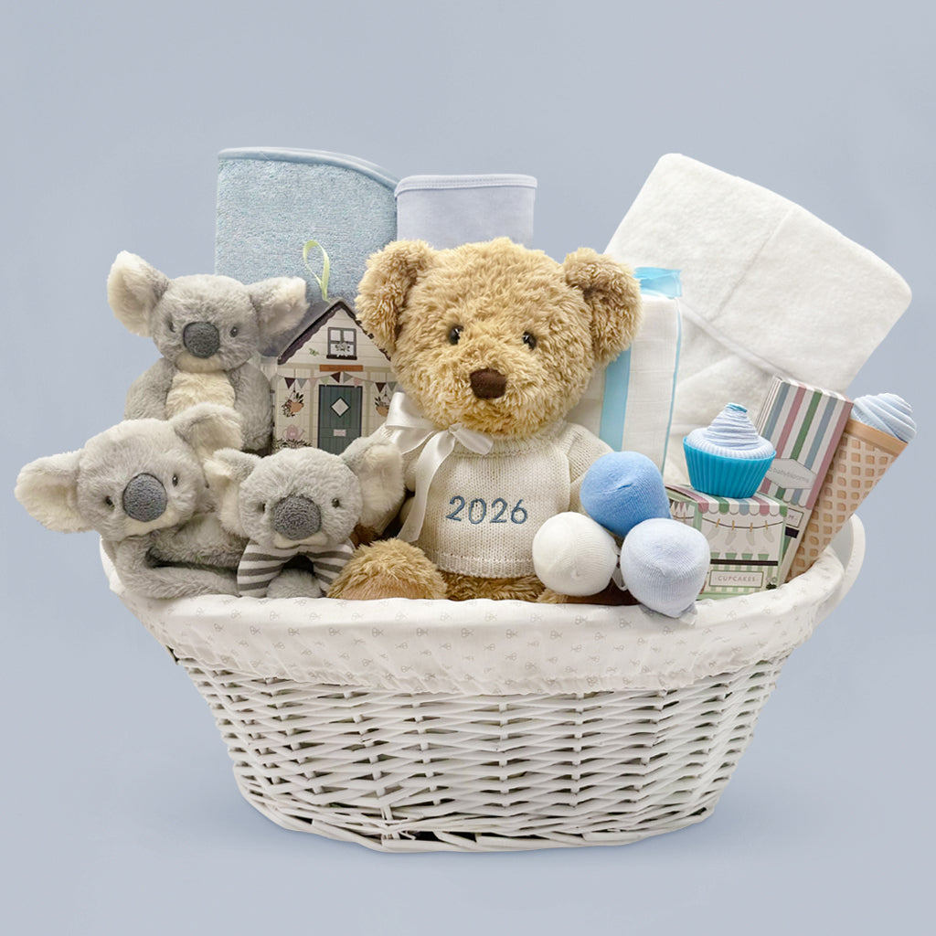 Personalised My First Year Koala Hamper, Blue