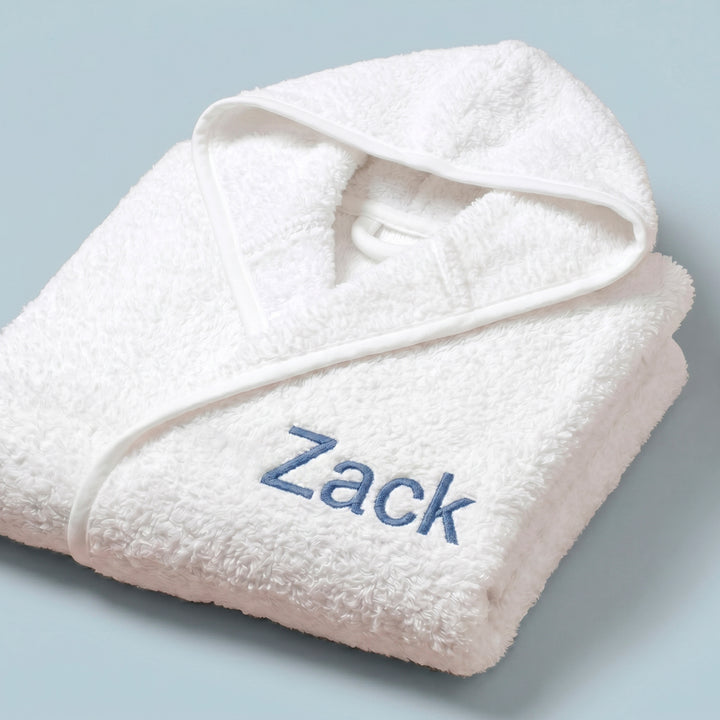 Personalised Baby Bathrobe, Blue 0-12 Months