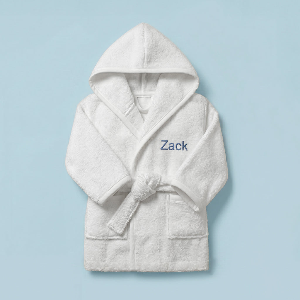 Personalised Bathrobe, Blue 0-12 Months