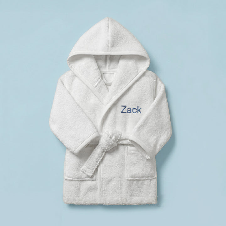 Personalised Bathrobe, Blue 0-12 Months