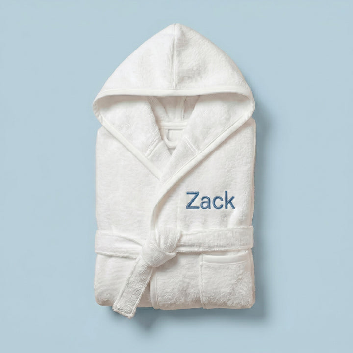 Personalised Baby Bathrobe, Blue 0-12 Months