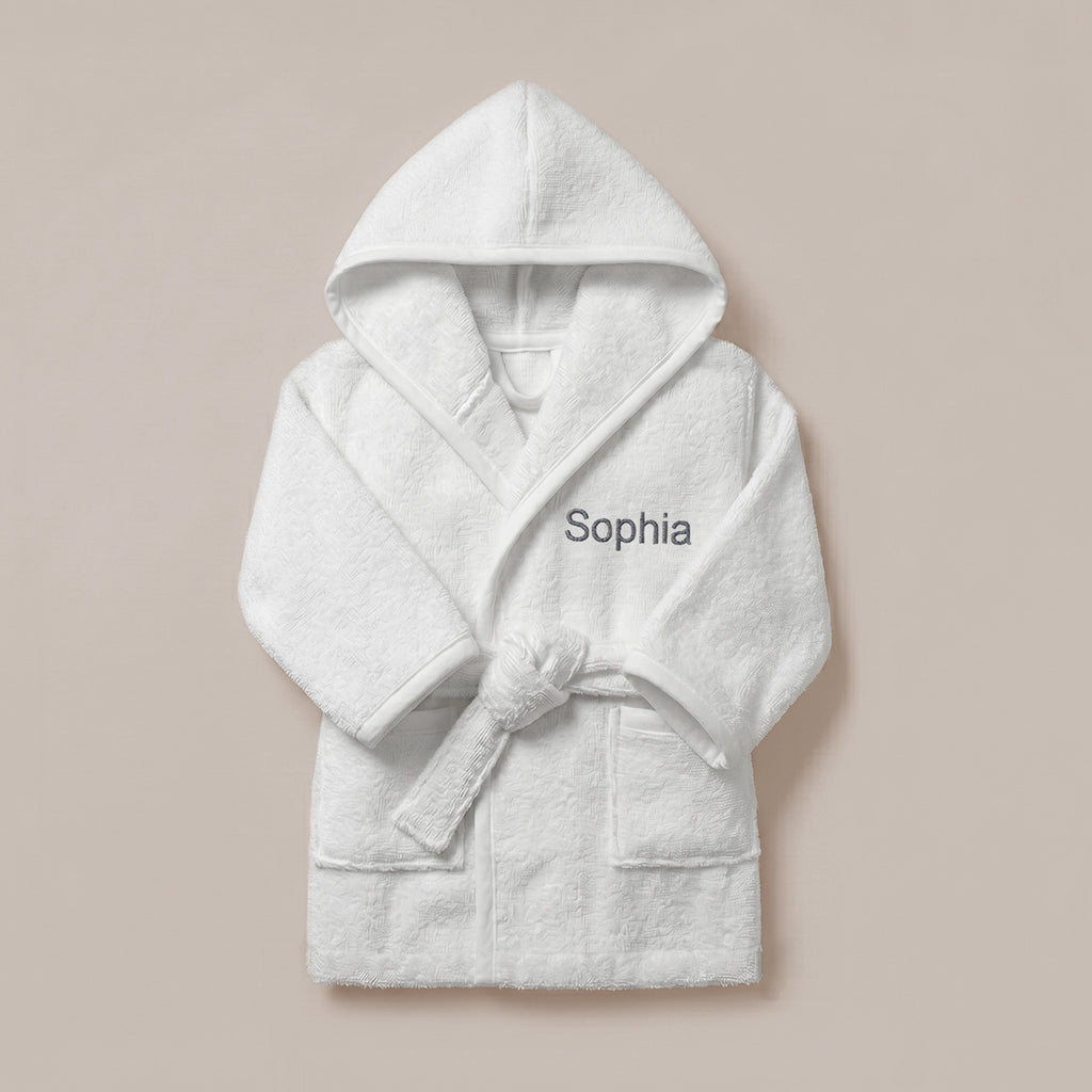 Personalised Bathrobe, Grey 0-12 Months