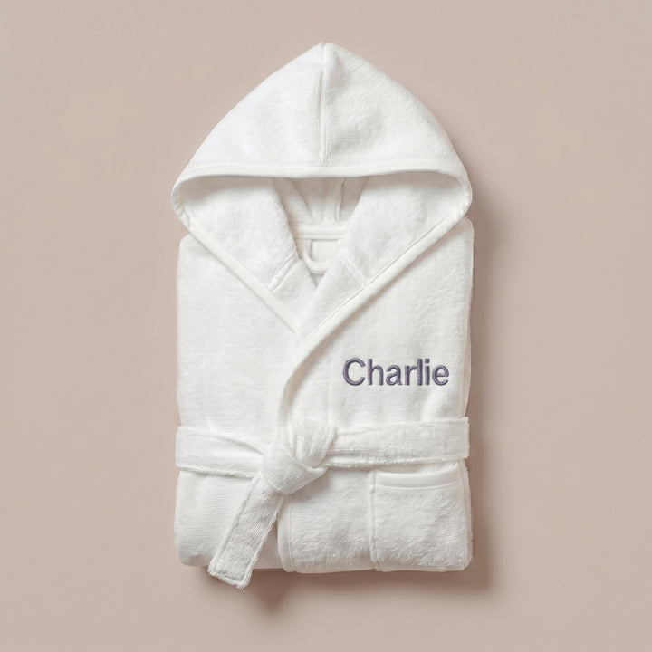 Personalised Bathrobe, Grey 0-12 Months