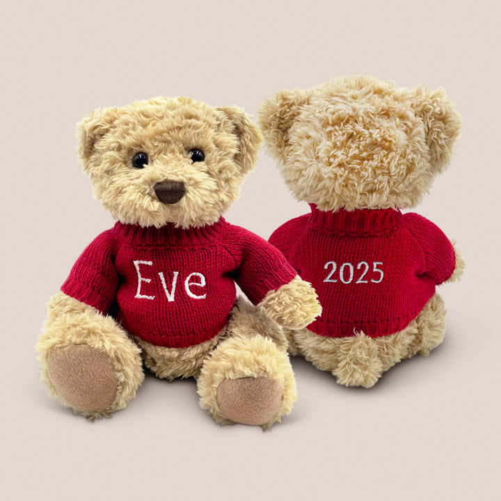 Personalised Bertie Year Bear Red