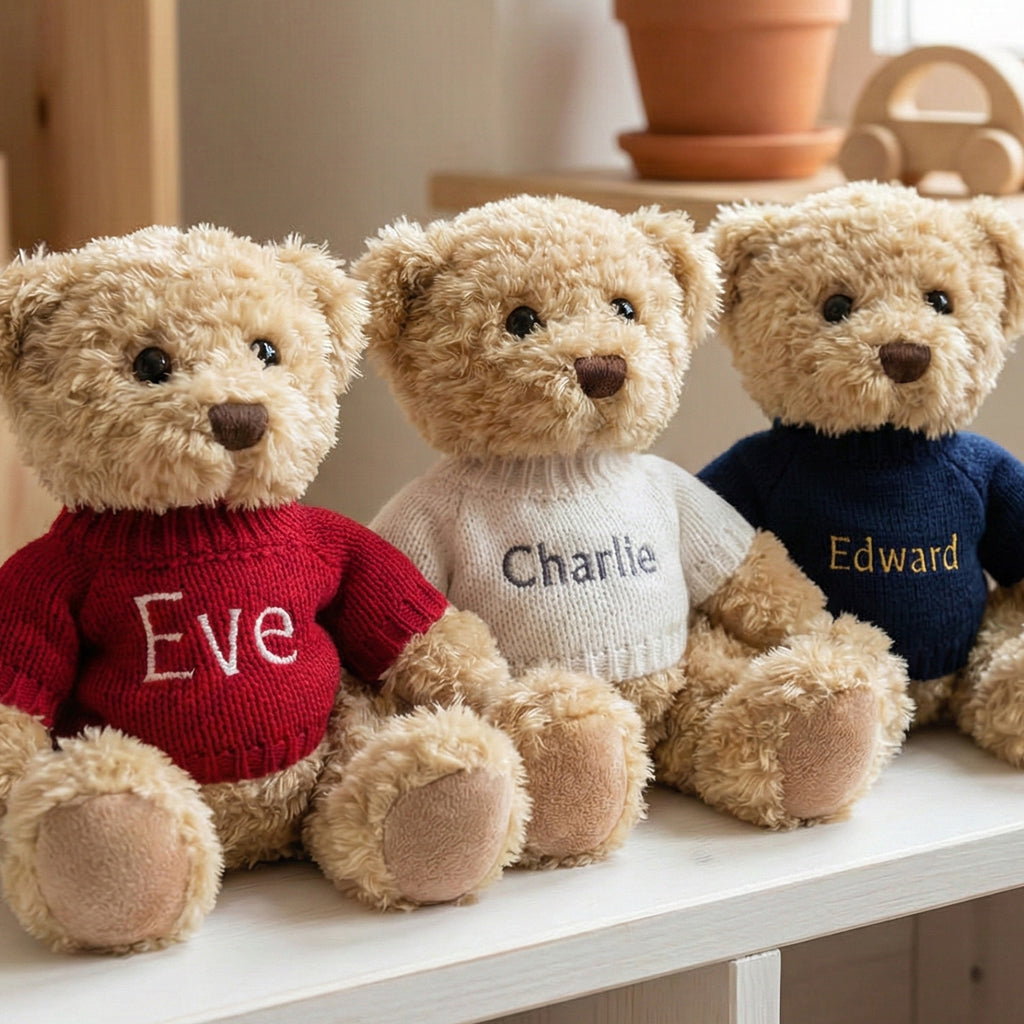 Personalised Bertie Year Bear Red