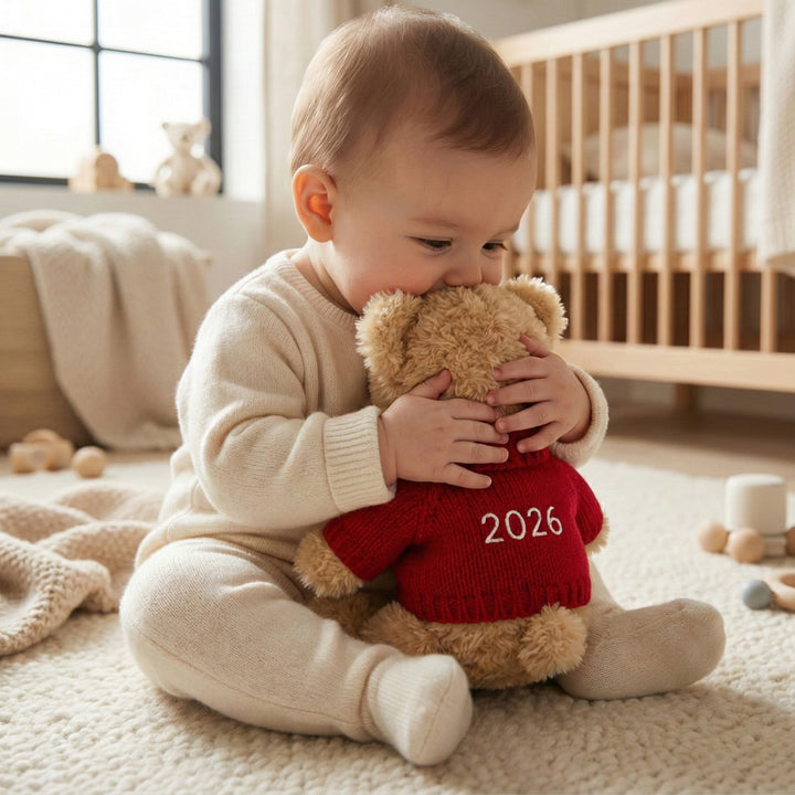 Personalised Bertie Year Bear Red