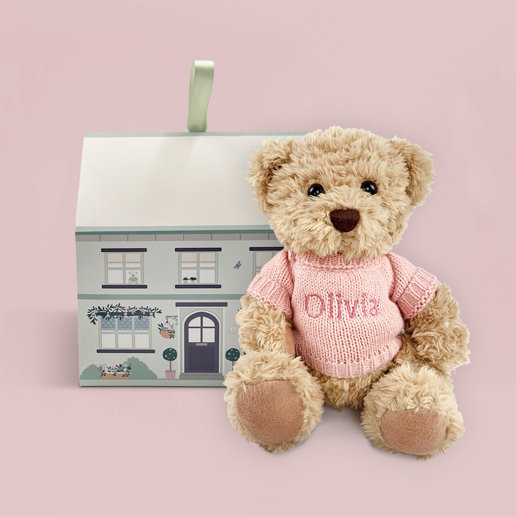 Personalised Bertie Bear, Pink