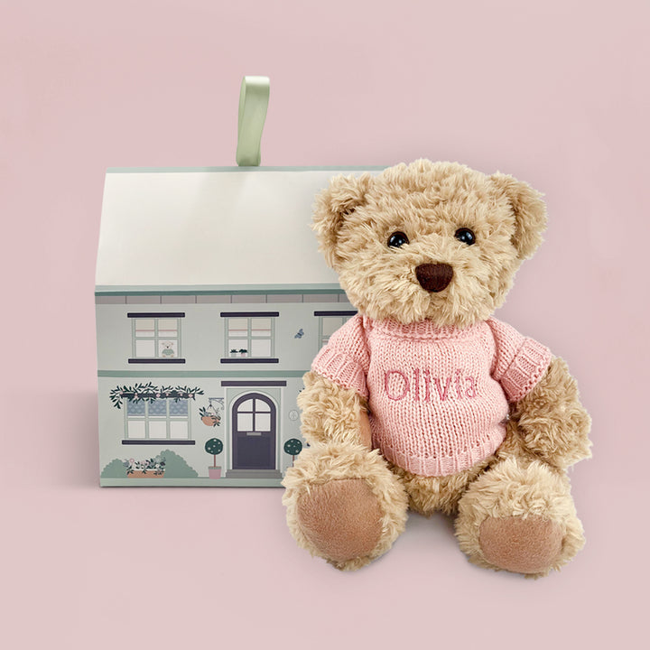 Personalised Bertie Bear, Pink