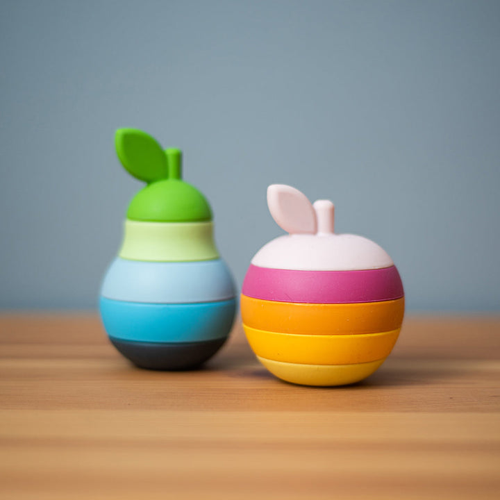 Stacking Apple and Pear Silicone Toys by Bigjigs
