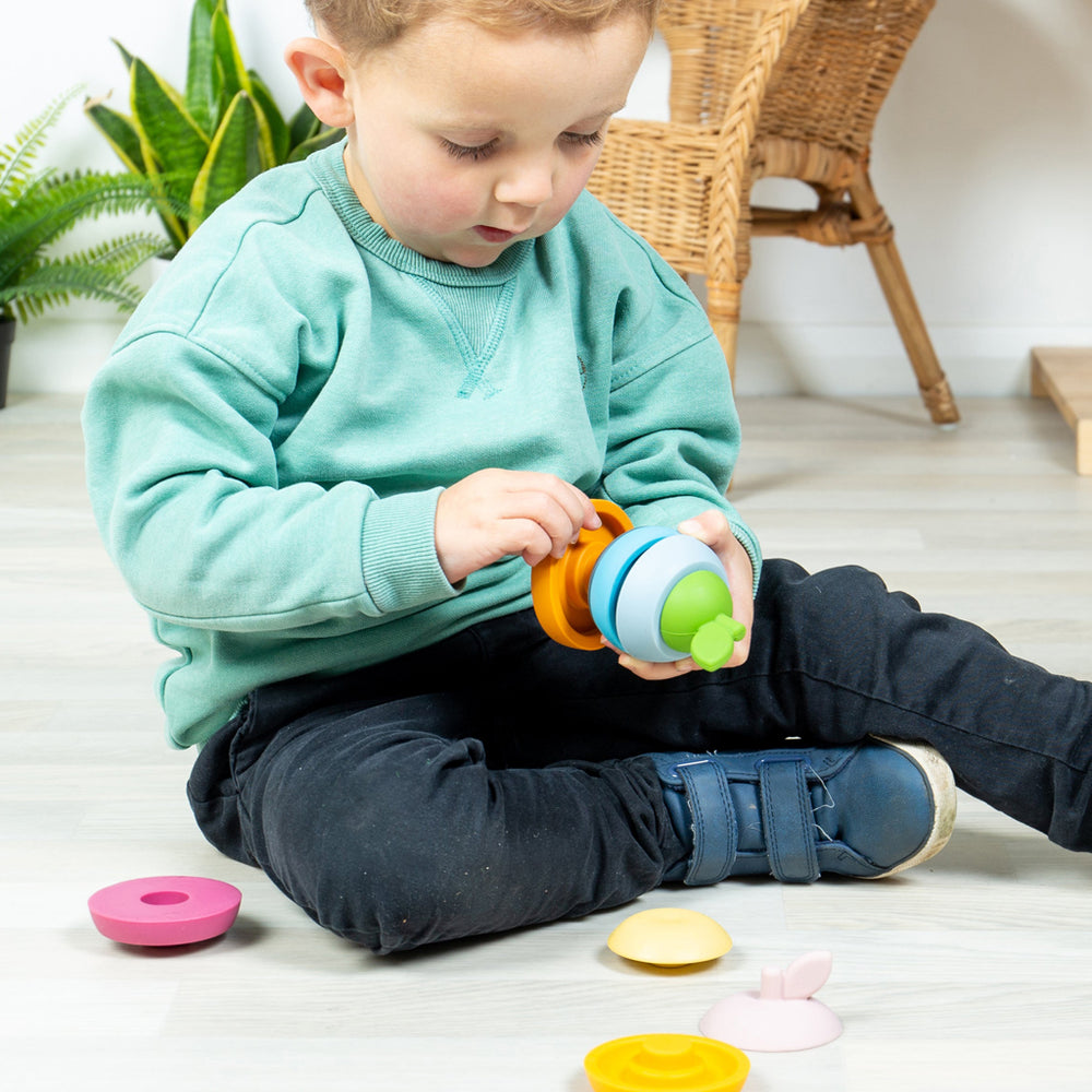 Stacking Apple and Pear Silicone Toy Set by Bigjigs