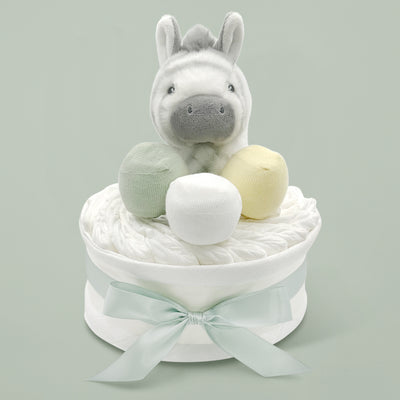 Baby Shower Gift Zachary Zebra Nappy Cake Neutral