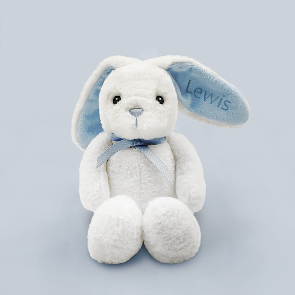 Baby Boy Gift Personalised Bunny  Blue Eco Soft Toy
