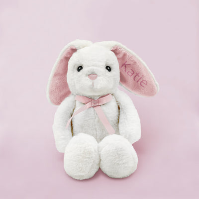 Baby Girl Gift Personalised Bunny Eco Pink Soft Toy