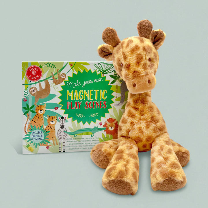 Floss & Rock Magnetic Play Scenes, Jungle with Georgie Giraffe Soft Toy