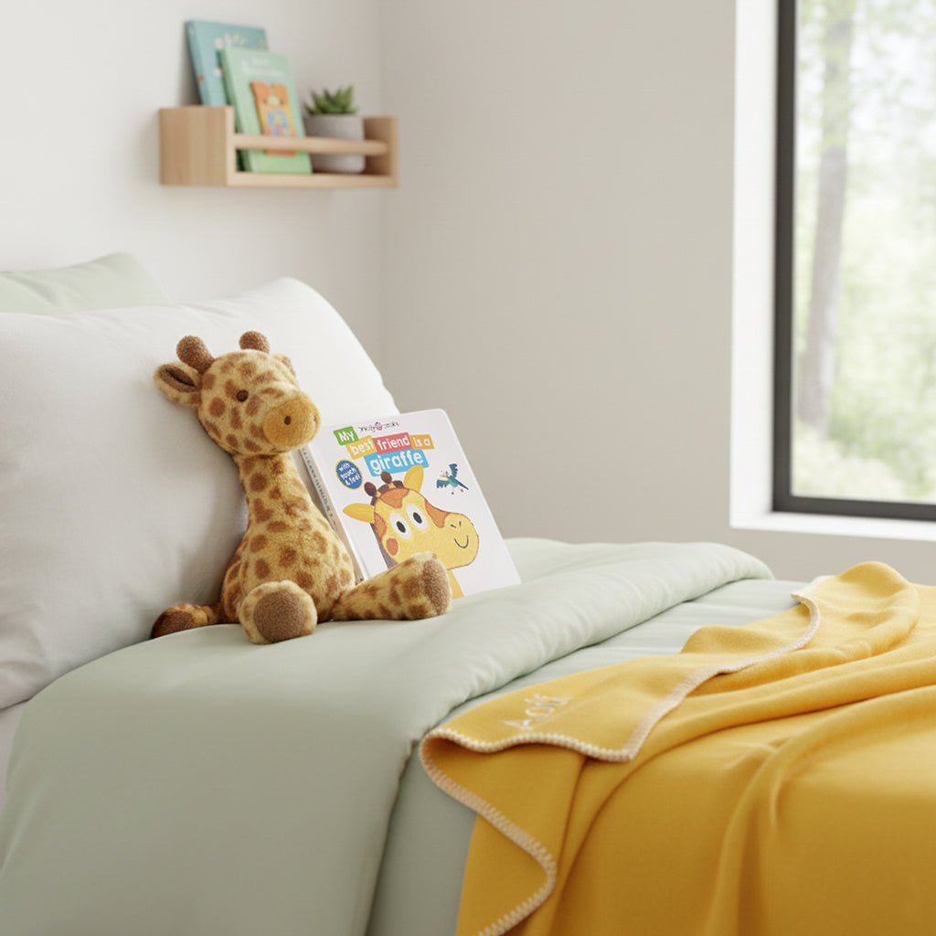 Giraffe Soft Toy with Board Book and Personalised Fleece Blanket Toddler Gift Set
