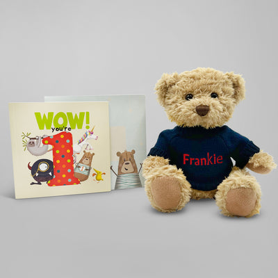 Wow You're 1! Bertie's Personalised First Birthday Balloon Gift Set