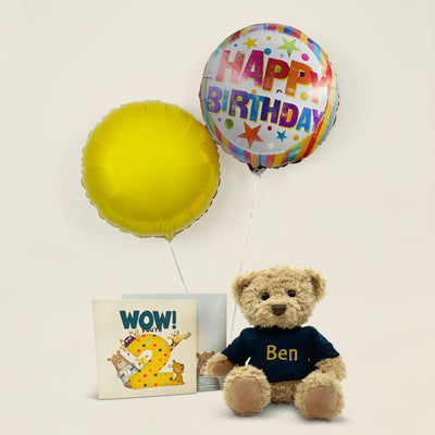 Second Birthday Gift Set Wow Youre 2 Personalised Teddy Bear With Balloon