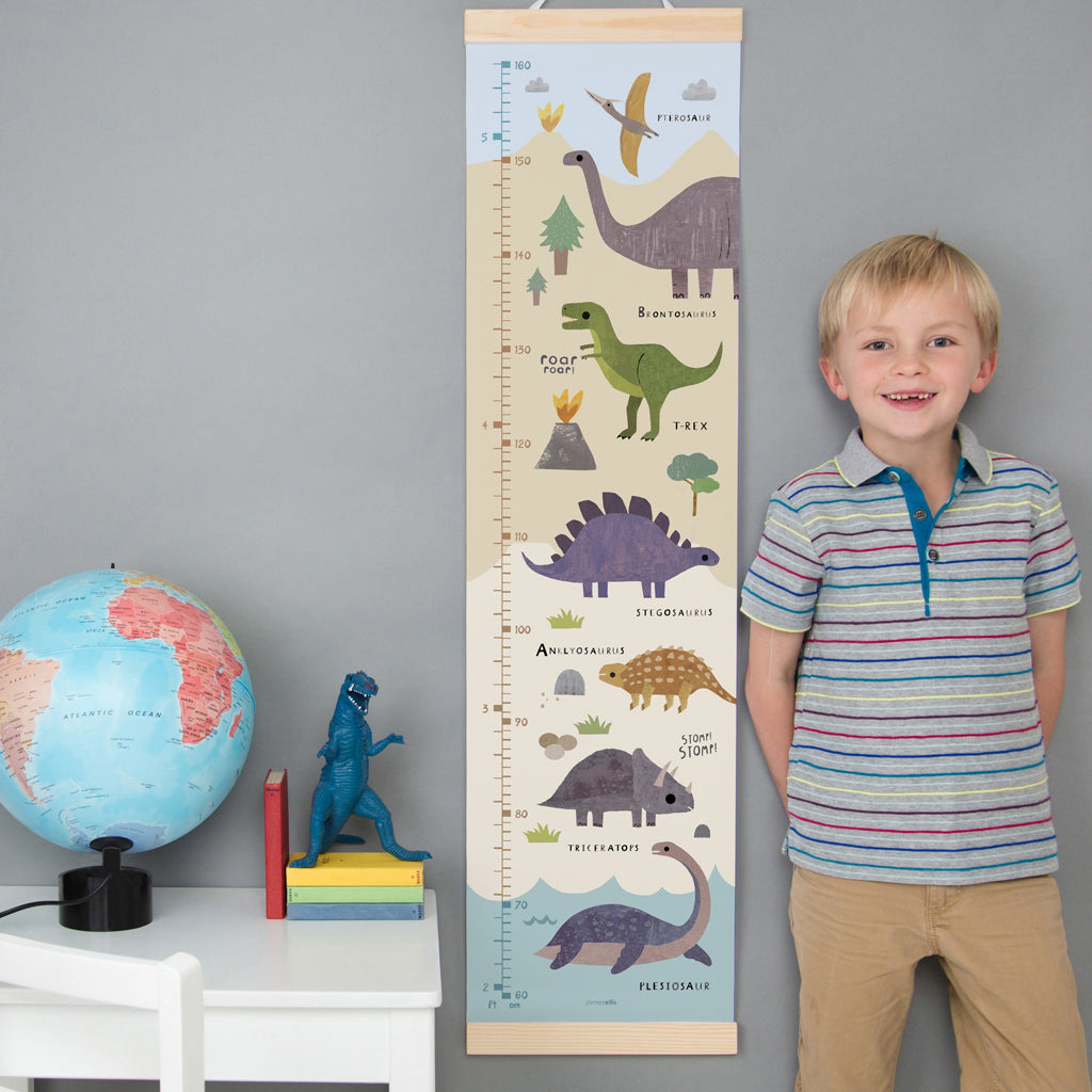 James Ellis Wooden Height Chart, Dinosaur