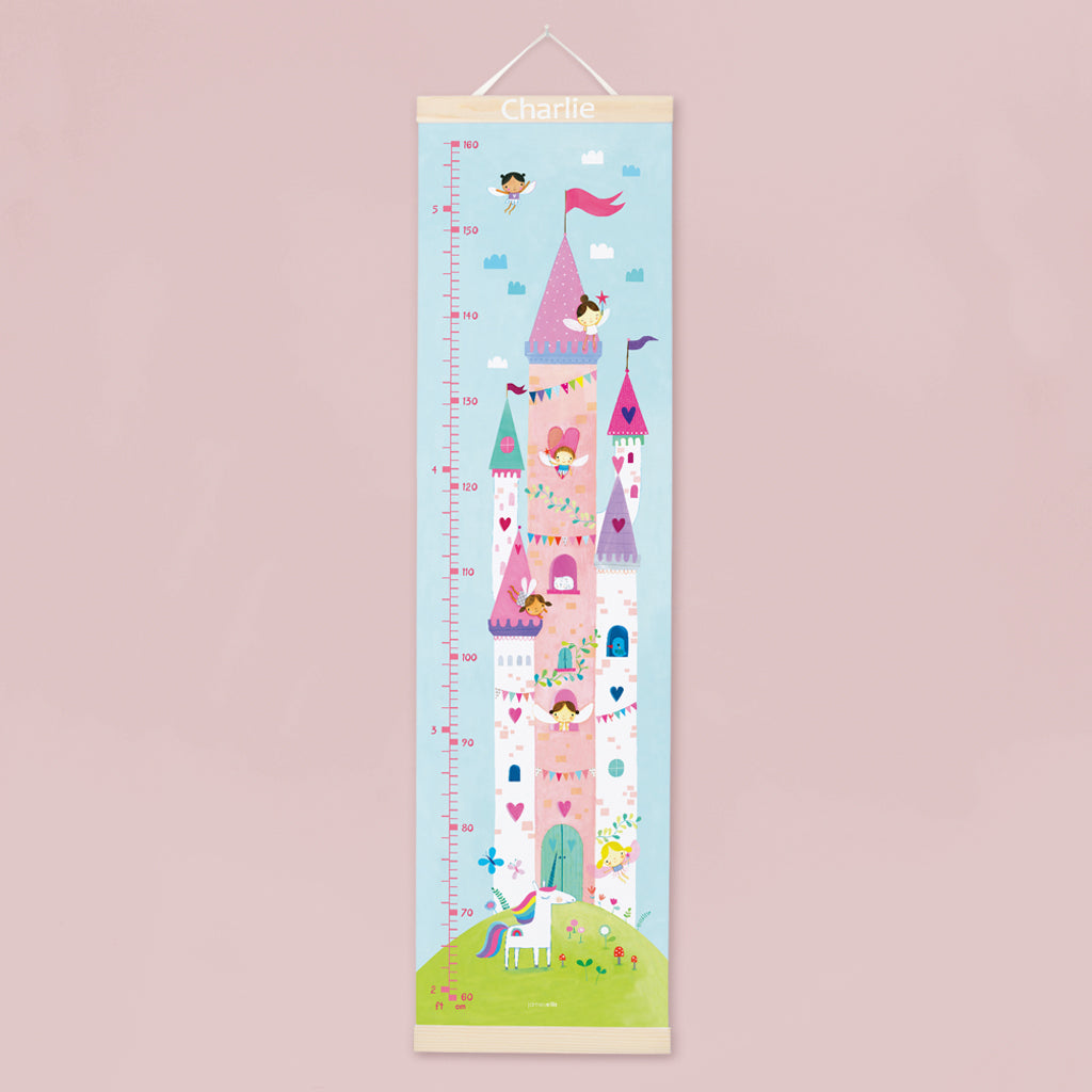 James Ellis Personalised Wooden Height Chart, Fairy Castle