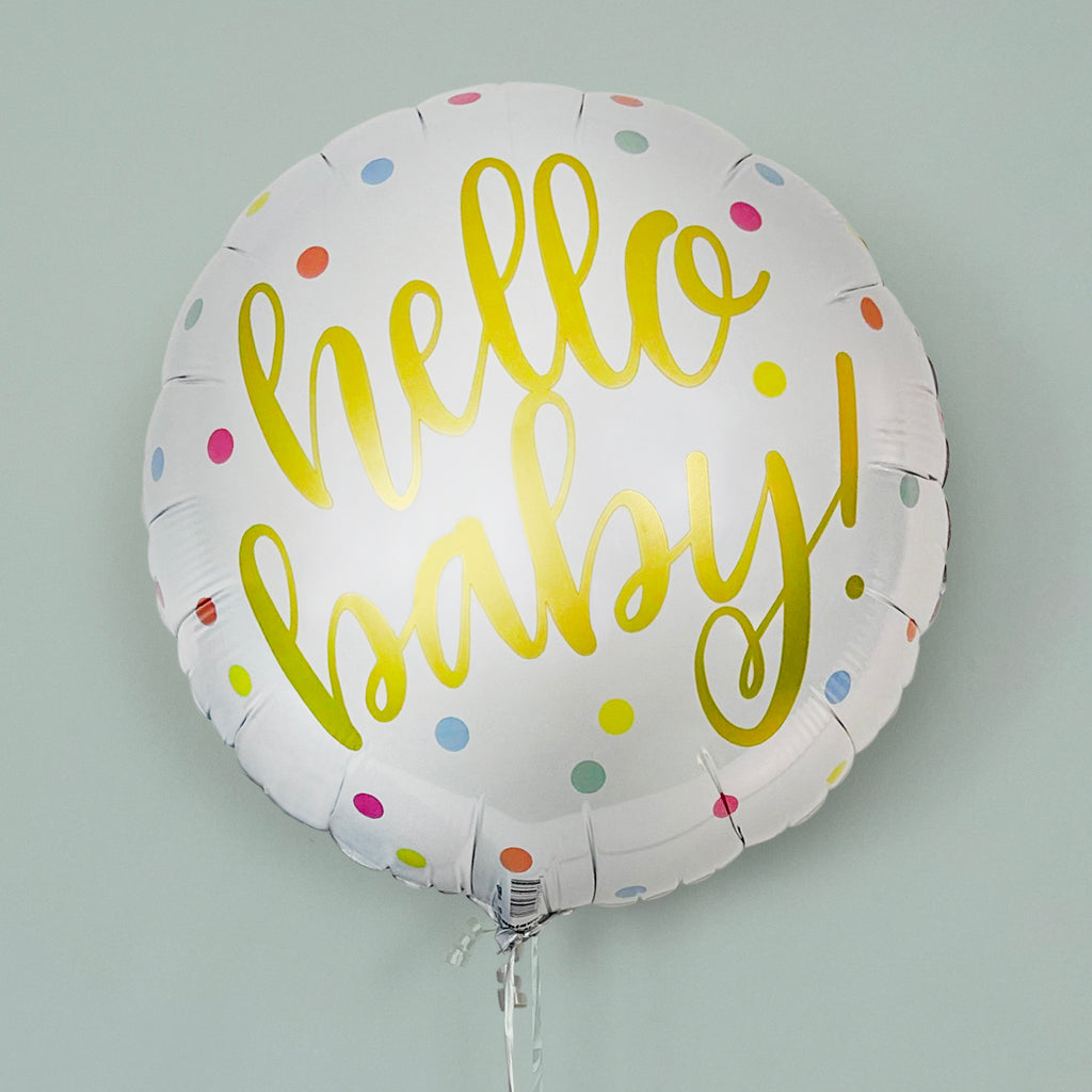 Personalised Morris Monkey Soft Toy Gift Set With Hello Baby Balloon, Pink