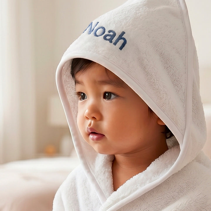 Personalised Hooded Towel Toddler Gift, Blue
