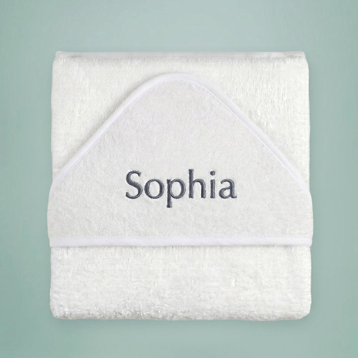 Personalised Hooded Towel, Grey 1-2 Years