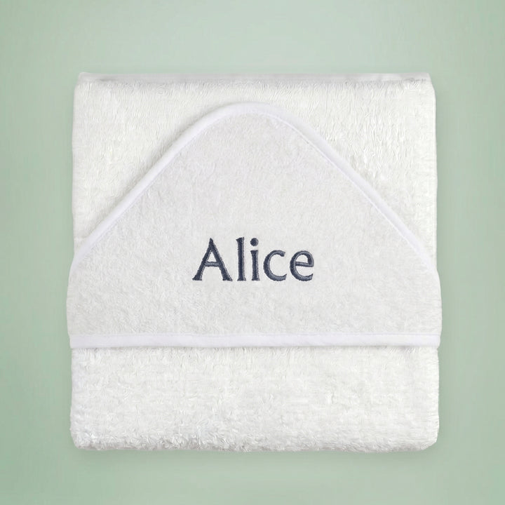 Personalised Hooded Towel, Grey 0-12 Months
