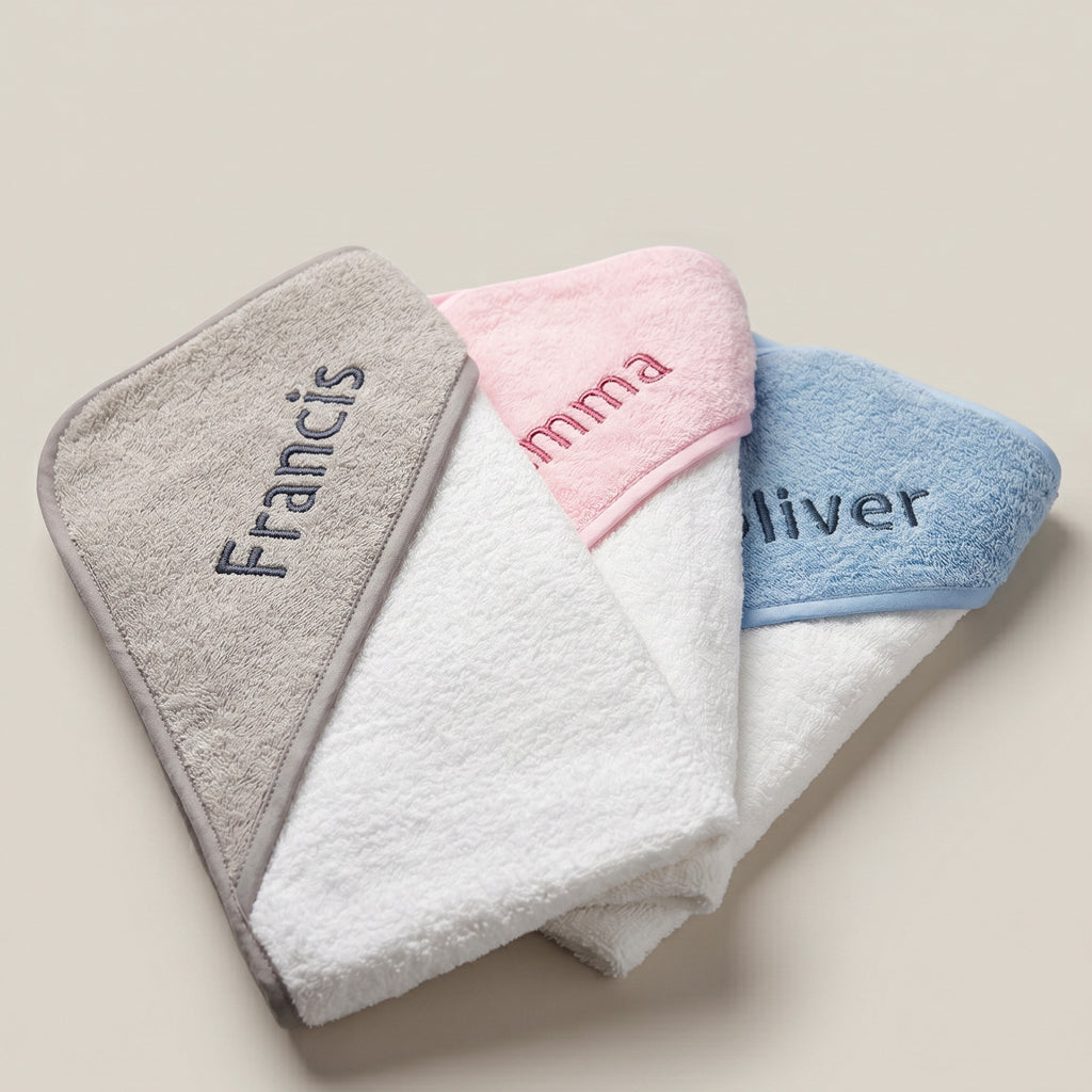 Personalised Baby Hooded Towel, Blue