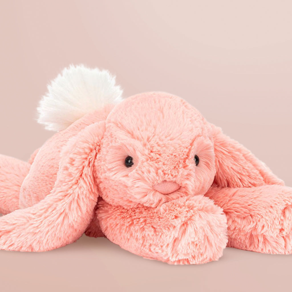 Jellycat Smudge Apricot Rabbit Soft Toy, Close Up