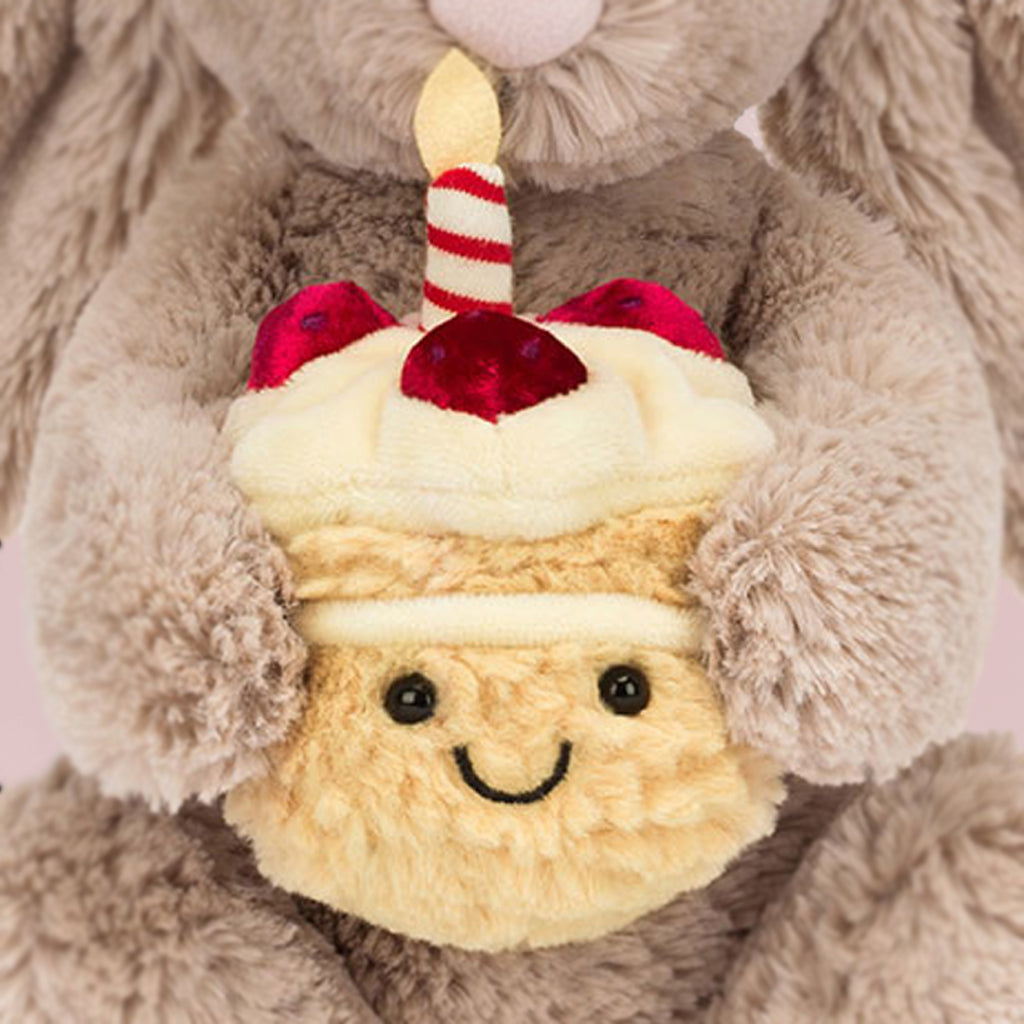 Jellycat Bashful Beige Bunny 'Birthday' Soft Toy, Close Up