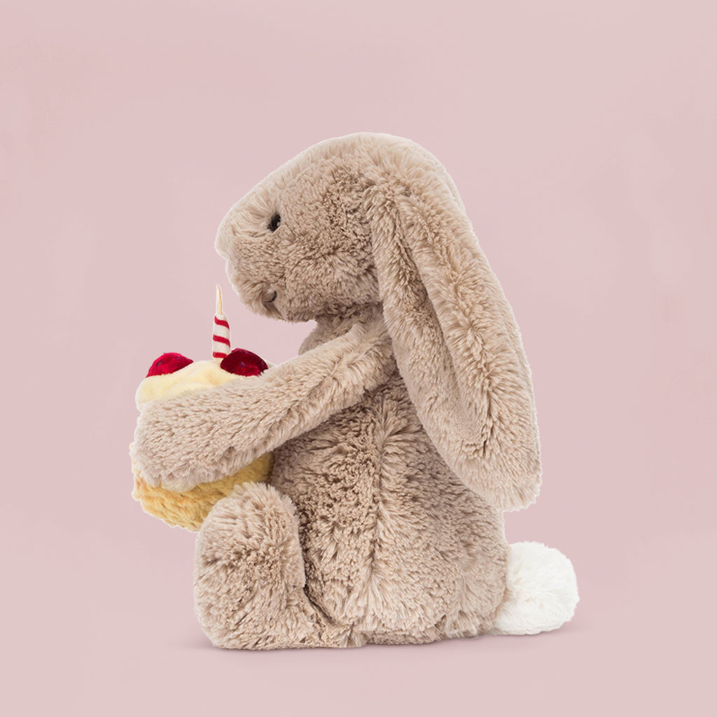 Jellycat Bashful Beige Bunny 'Birthday' Soft Toy