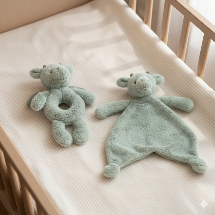 Jellycat Bashful Dragon Comforter and Ring Rattle 