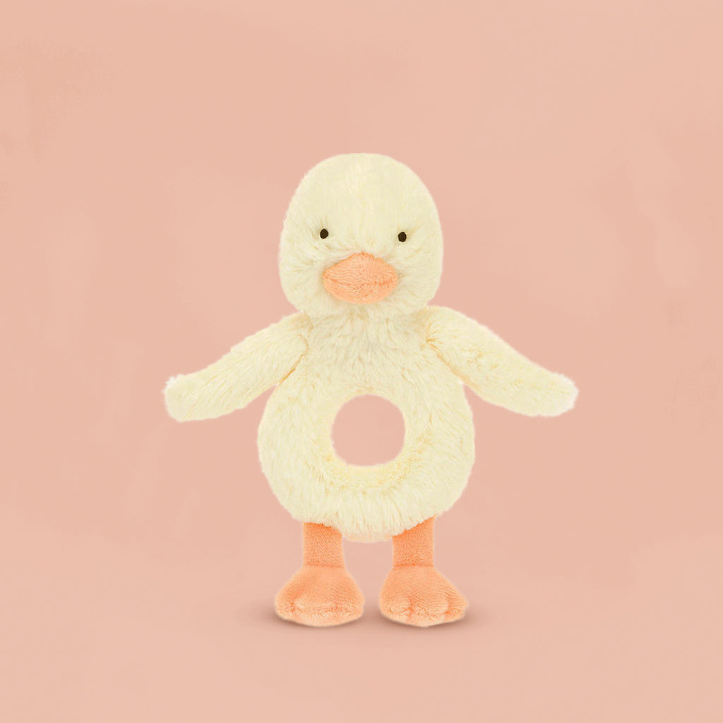 Jellycat Bashful Duckling Ring Rattle
