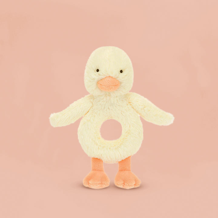 Jellycat Bashful Duckling Ring Rattle
